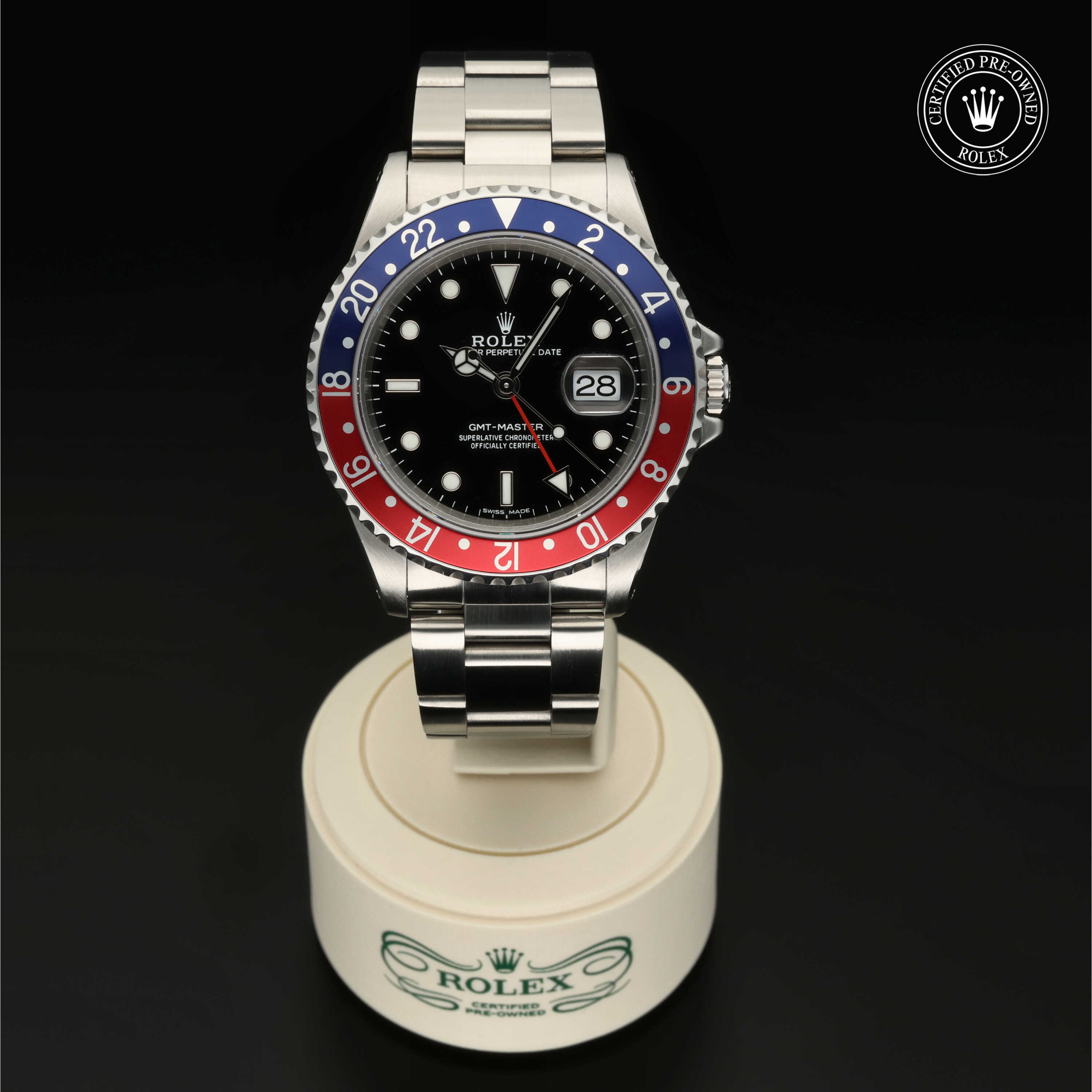 : GMT-Master aus Edelstahl Oystersteel von Rolex Certified Pre-Owned