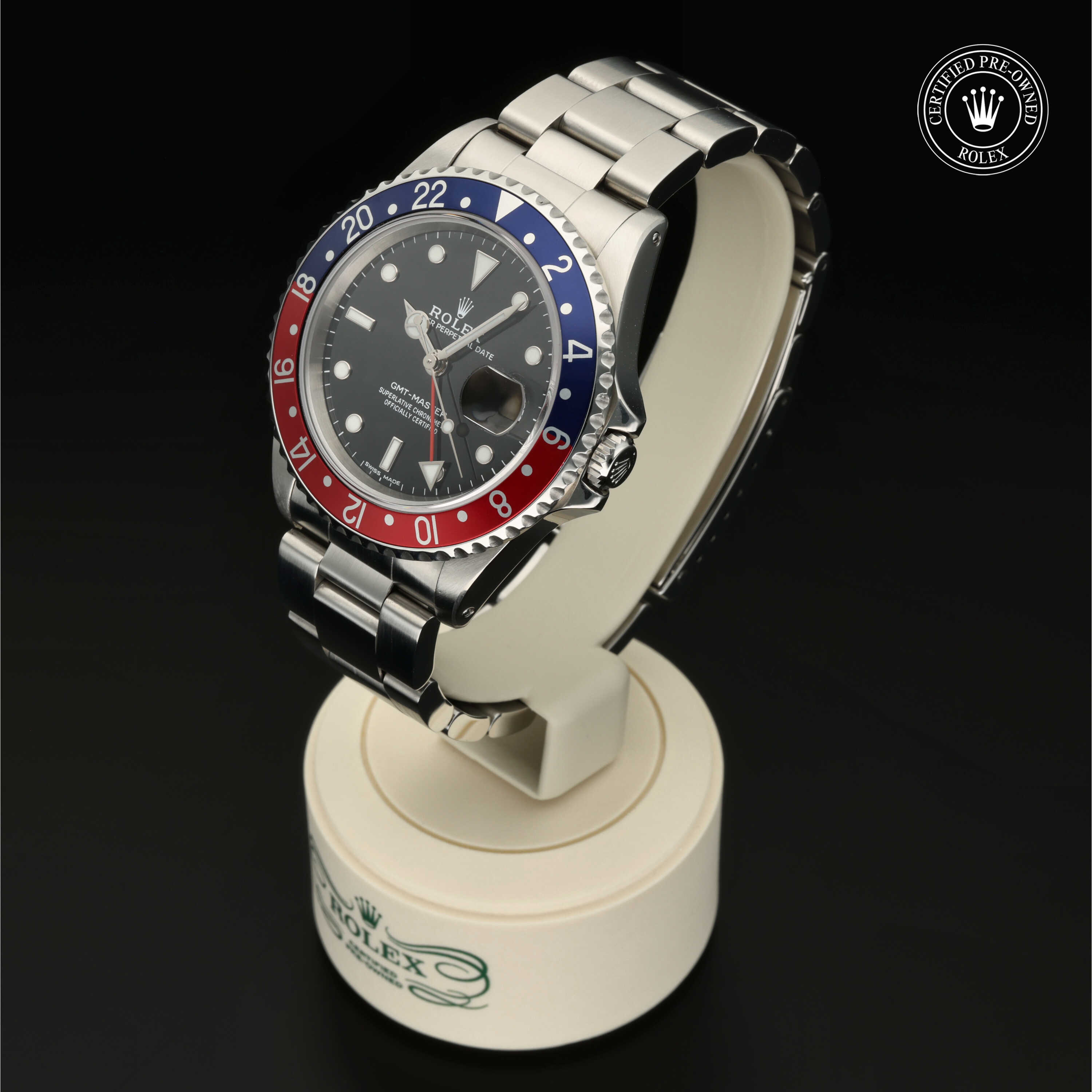: GMT-Master aus Edelstahl Oystersteel von Rolex Certified Pre-Owned