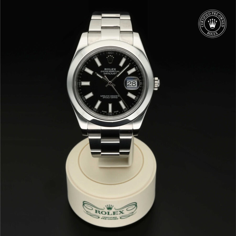 : Datejust II aus Edelstahl Oystersteel von Rolex Certified Pre-Owned