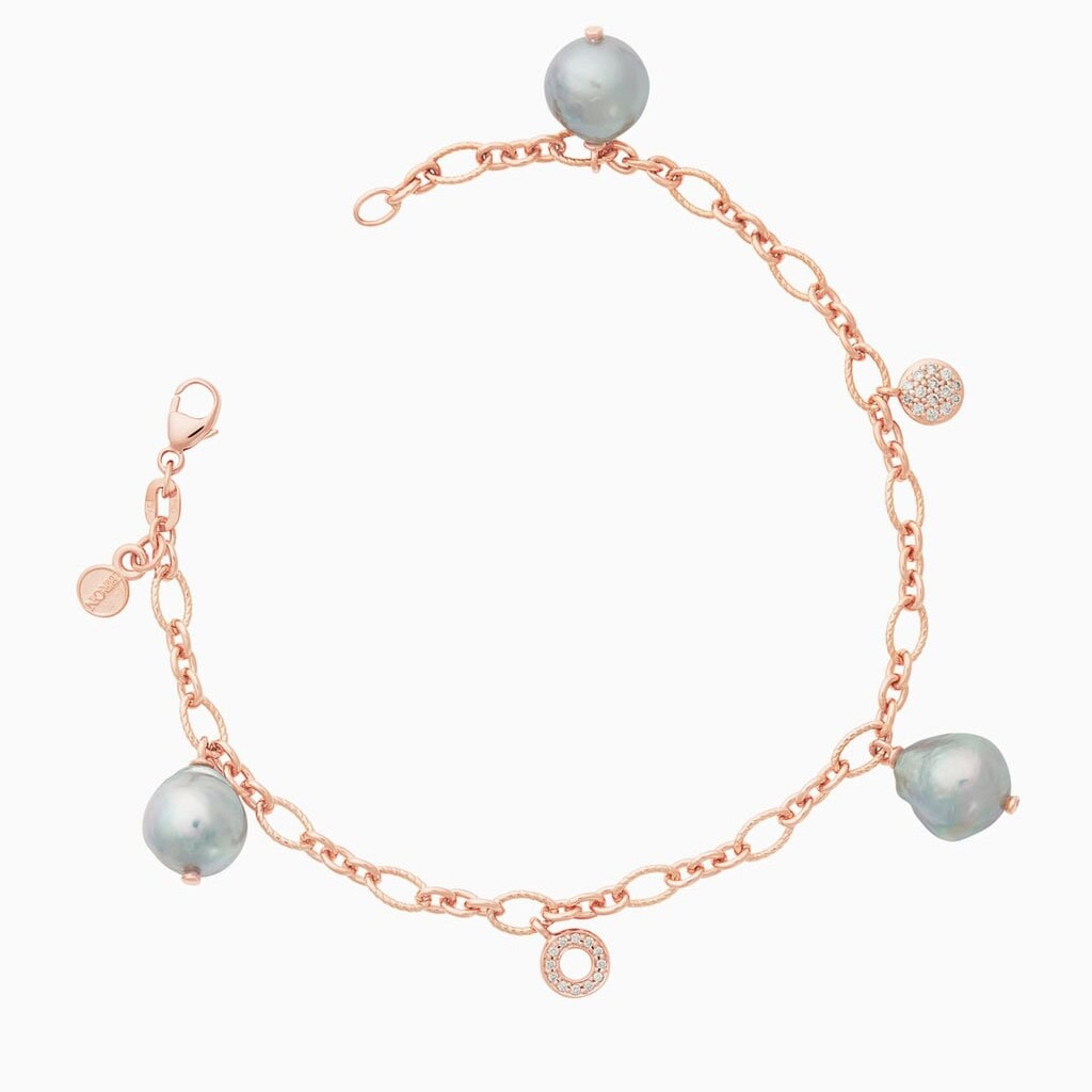 Schmuck: Bron Armband Joy aus 750 Roségold mit Akoya-Perlen und 0,15 ct Diamanten aus 750 Roségold von Bron