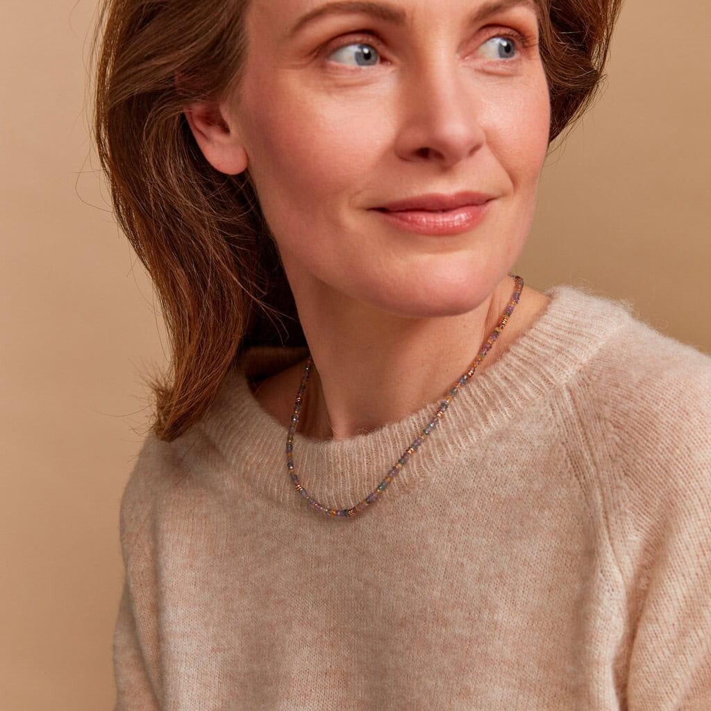 Schmuck: Bron Collier mit Farbsteinen Roségold aus 750 Roségold von Bron