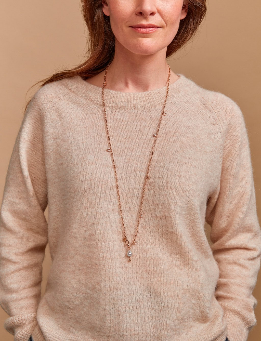 Schmuck: Bron Joy Collier mit Akoya-Perle und Diamanten in Roségold aus 750 Roségold von Bron