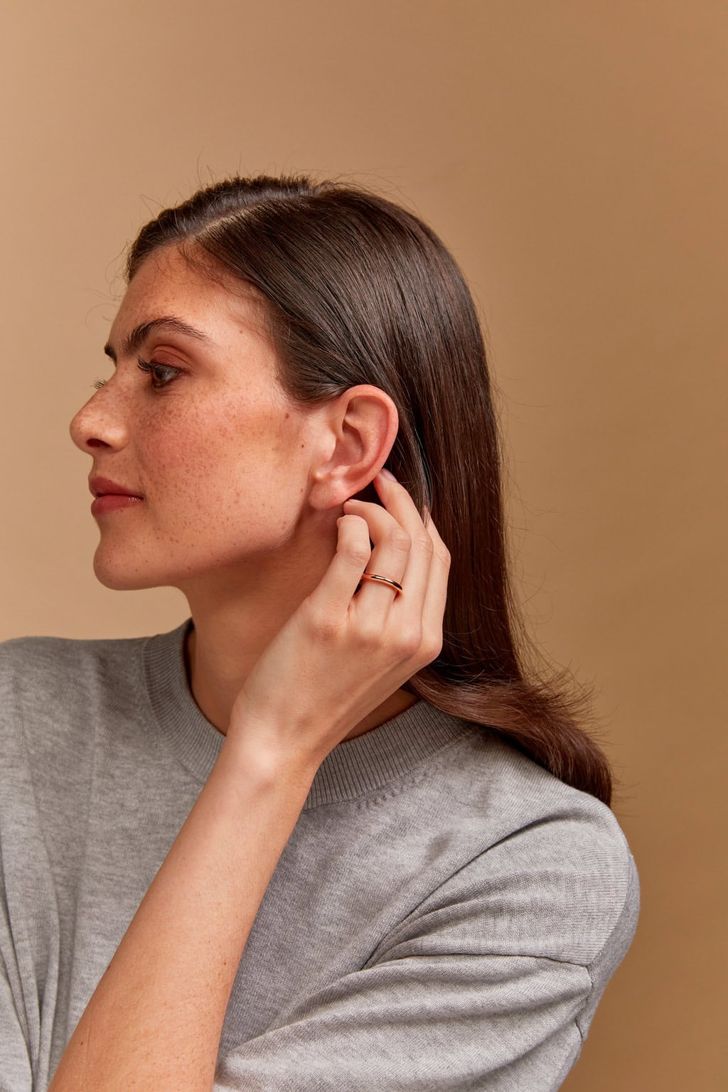 Schmuck: Bron Stax Ring poliert Roségold aus 750 Roségold von Bron