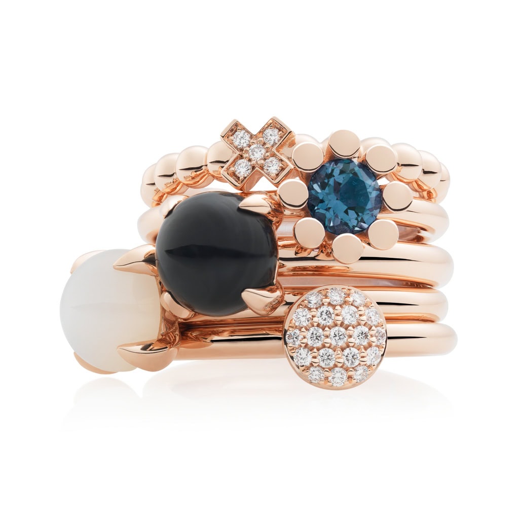 Schmuck: Bron Stardust Pavé-Ring aus Roségold mit 0,15 ct Brillanten aus 750 Roségold von Bron