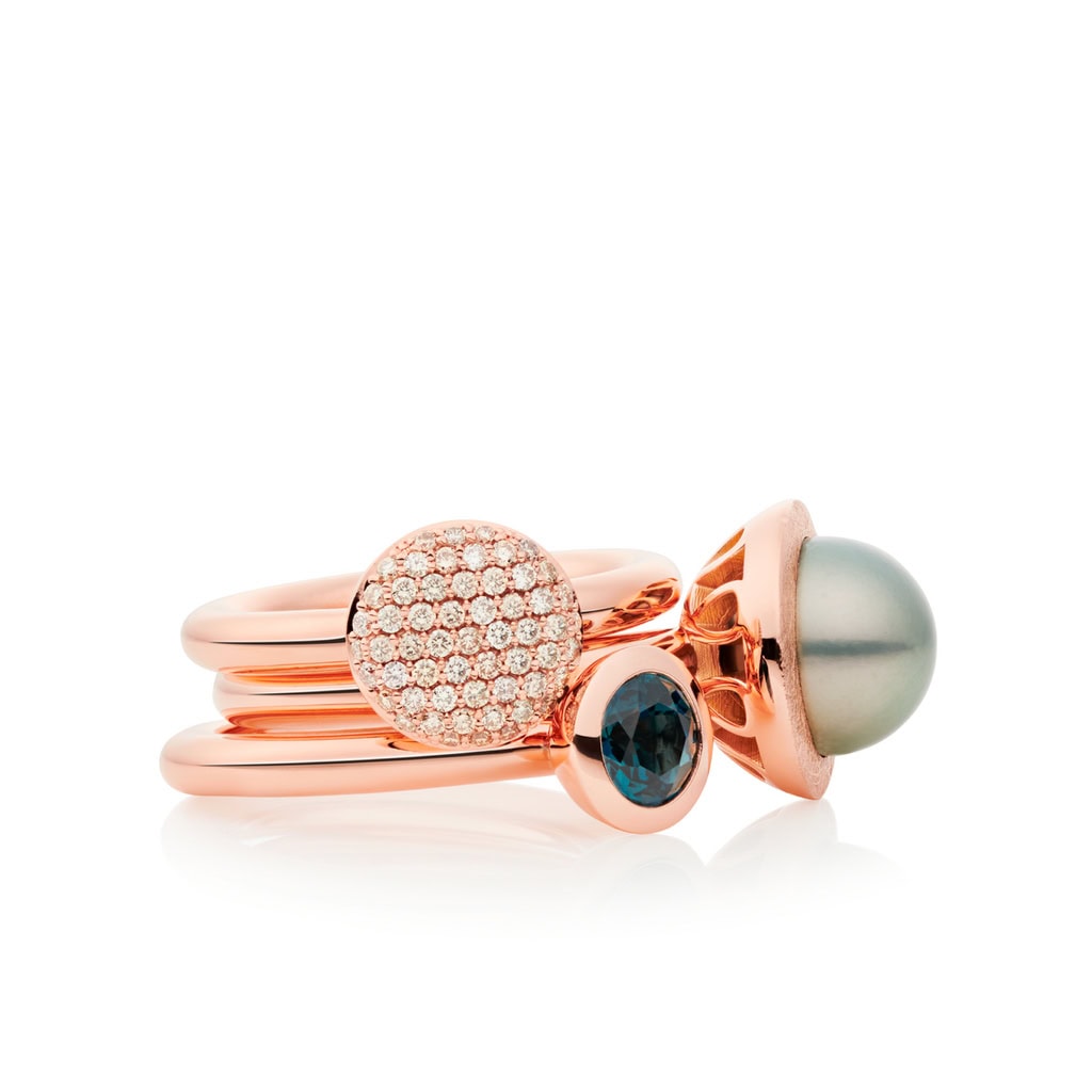 Schmuck: Bron Sushi Perl-Ring mit 11 mm Tahiti-Perle in Roségold aus 750 Roségold von Bron