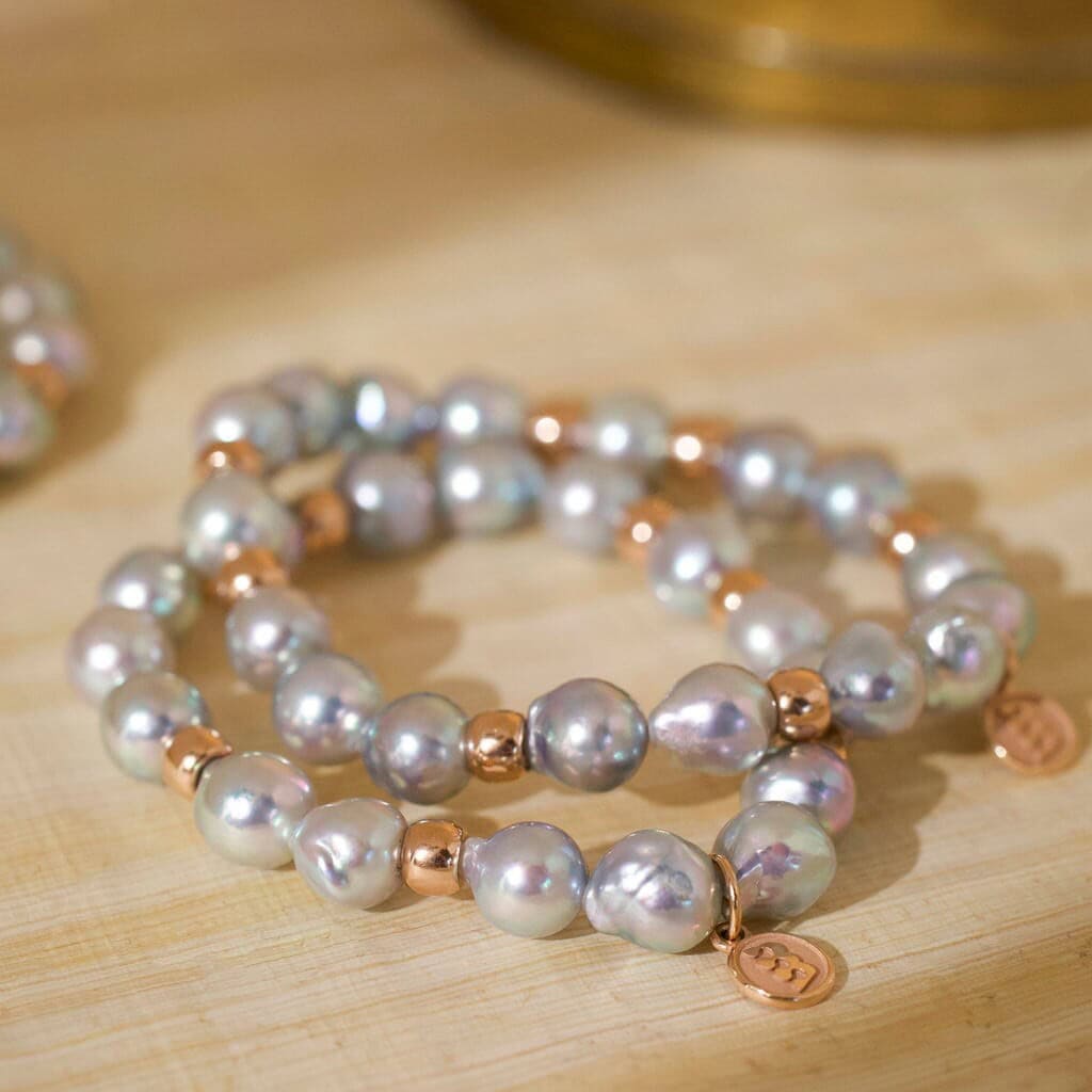 Schmuck: Bron Reflex Perl Armband mit Diamant Roségold aus 750 Roségold von Bron