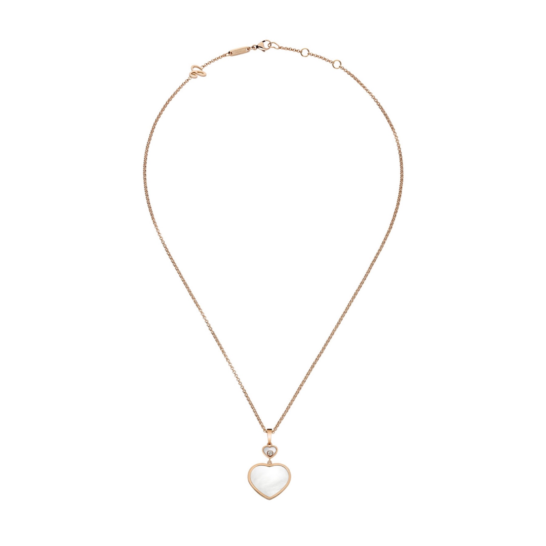 Schmuck: Chopard Happy Hearts Perlmutt Brillant Kette Roségold 45 cm aus 750 Roségold von CHOPARD