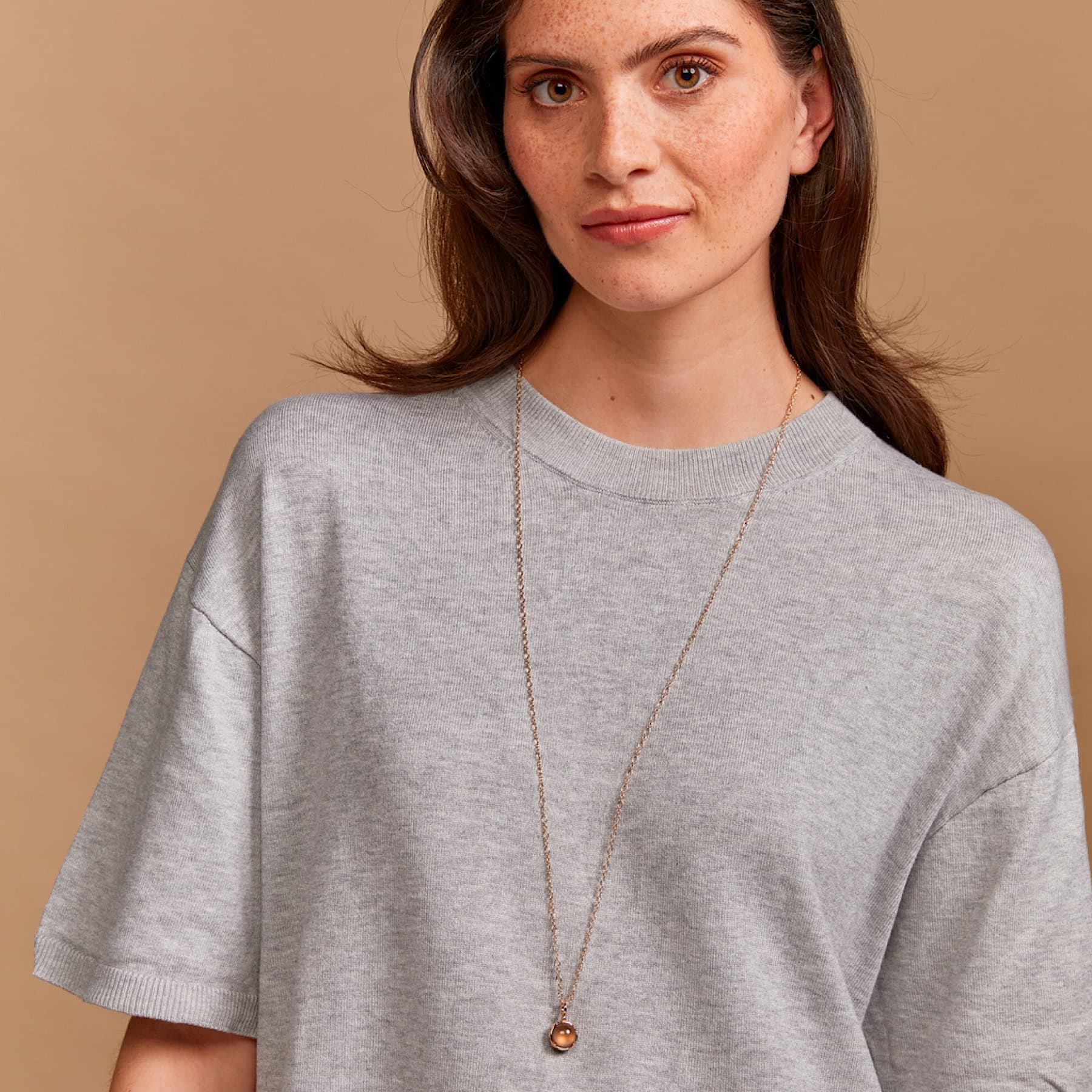 Schmuck: Bron Lux Halskette aus 750 Roségold, 90 cm Länge aus 750 Roségold von Bron