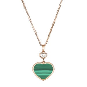 Schmuck: Chopard Happy Hearts Malachit Brillant Kette Roségold 45 cm aus 750 Roségold von CHOPARD