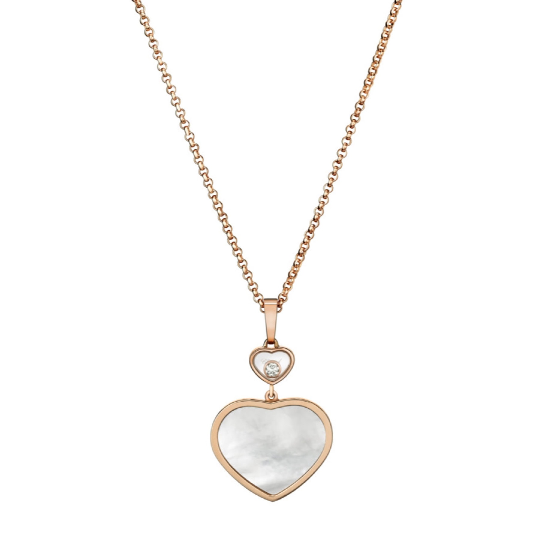 Schmuck: Chopard Happy Hearts Perlmutt Brillant Kette Roségold 45 cm aus 750 Roségold von CHOPARD