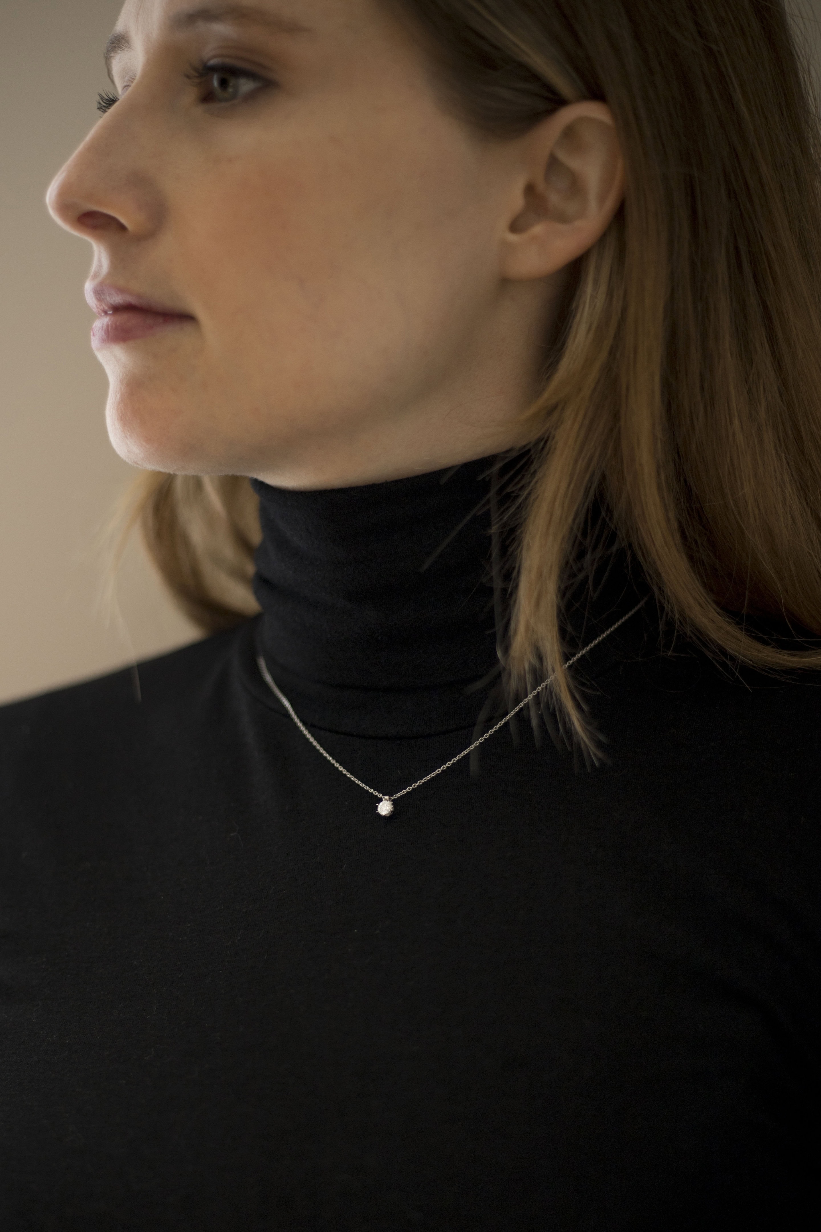 Schmuck: Halskette mit Solitaire Platin aus 950 Platin von Hans D. Krieger