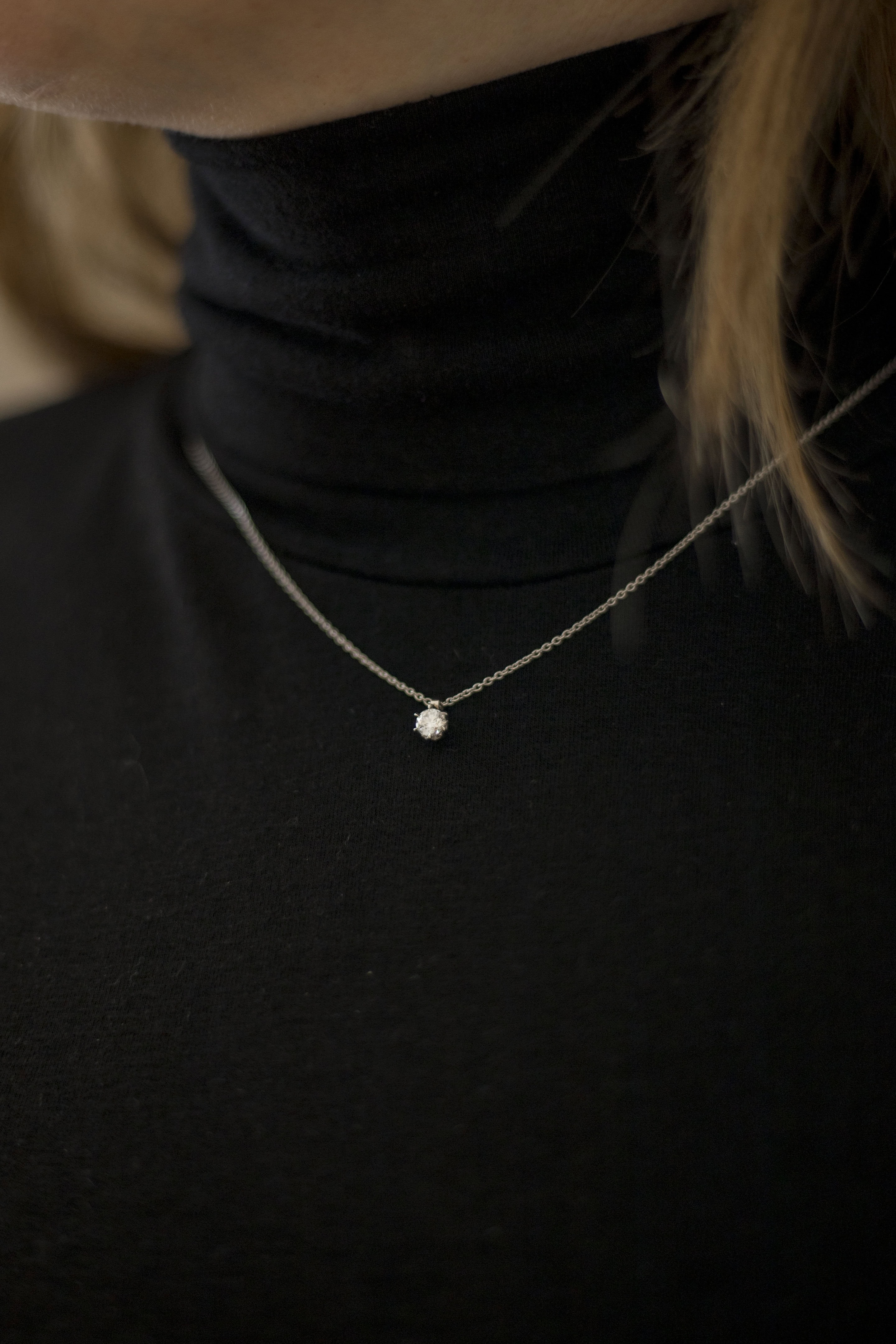 Schmuck: Halskette mit Solitaire Platin aus 950 Platin von Hans D. Krieger