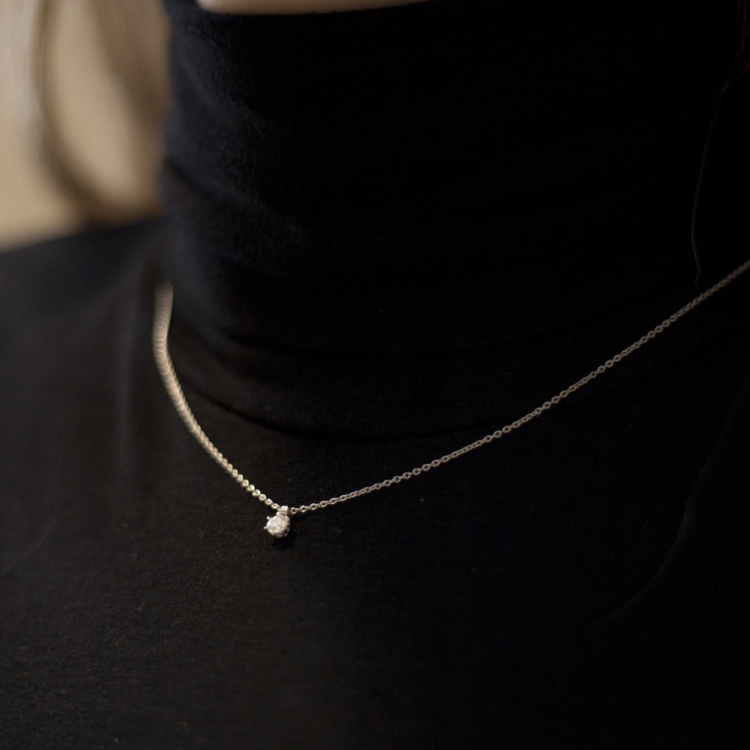 Schmuck: Halskette mit Solitaire Platin aus 950 Platin von Hans D. Krieger