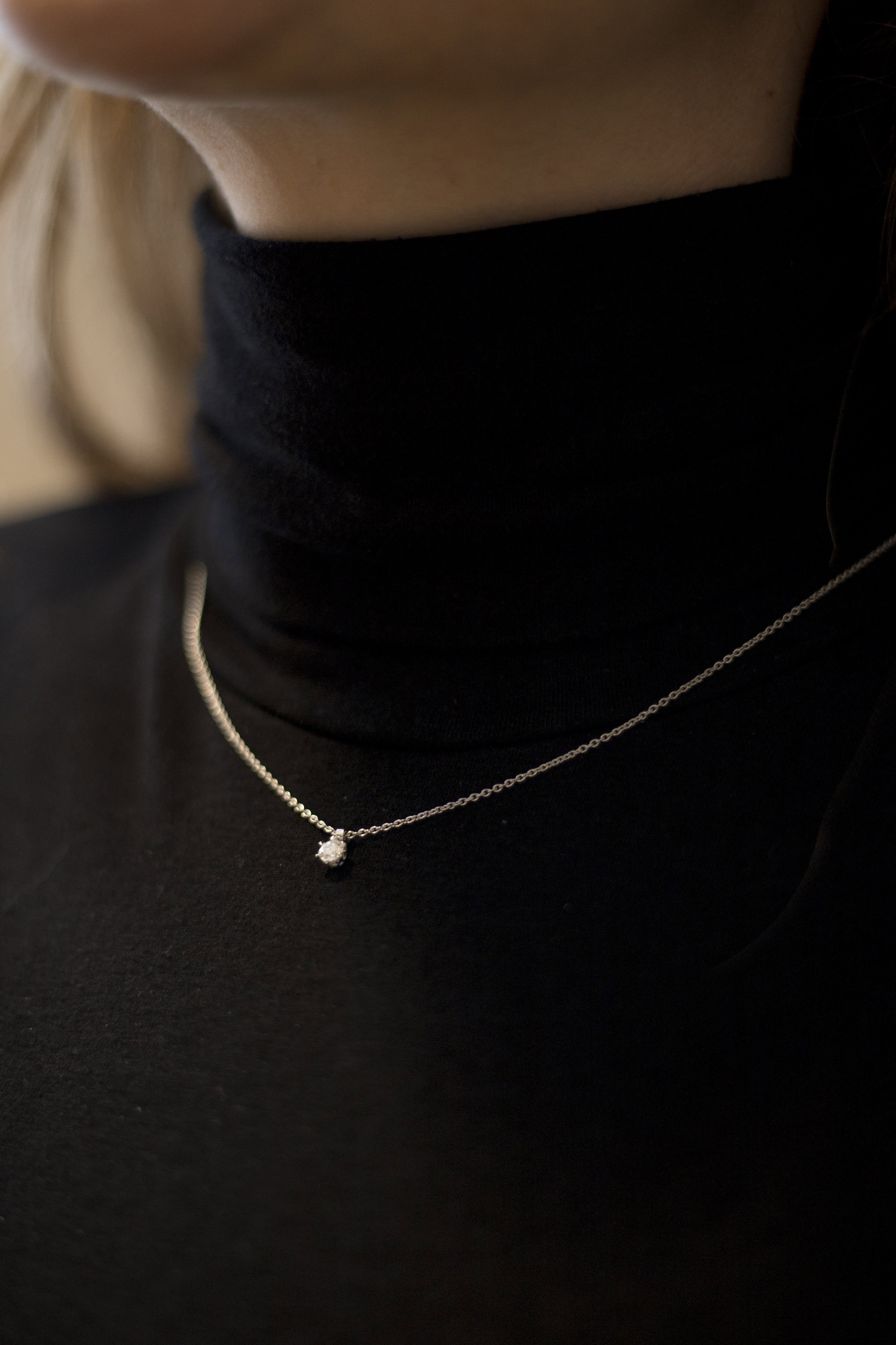 Schmuck: Halskette mit Solitaire Platin aus 950 Platin von Hans D. Krieger