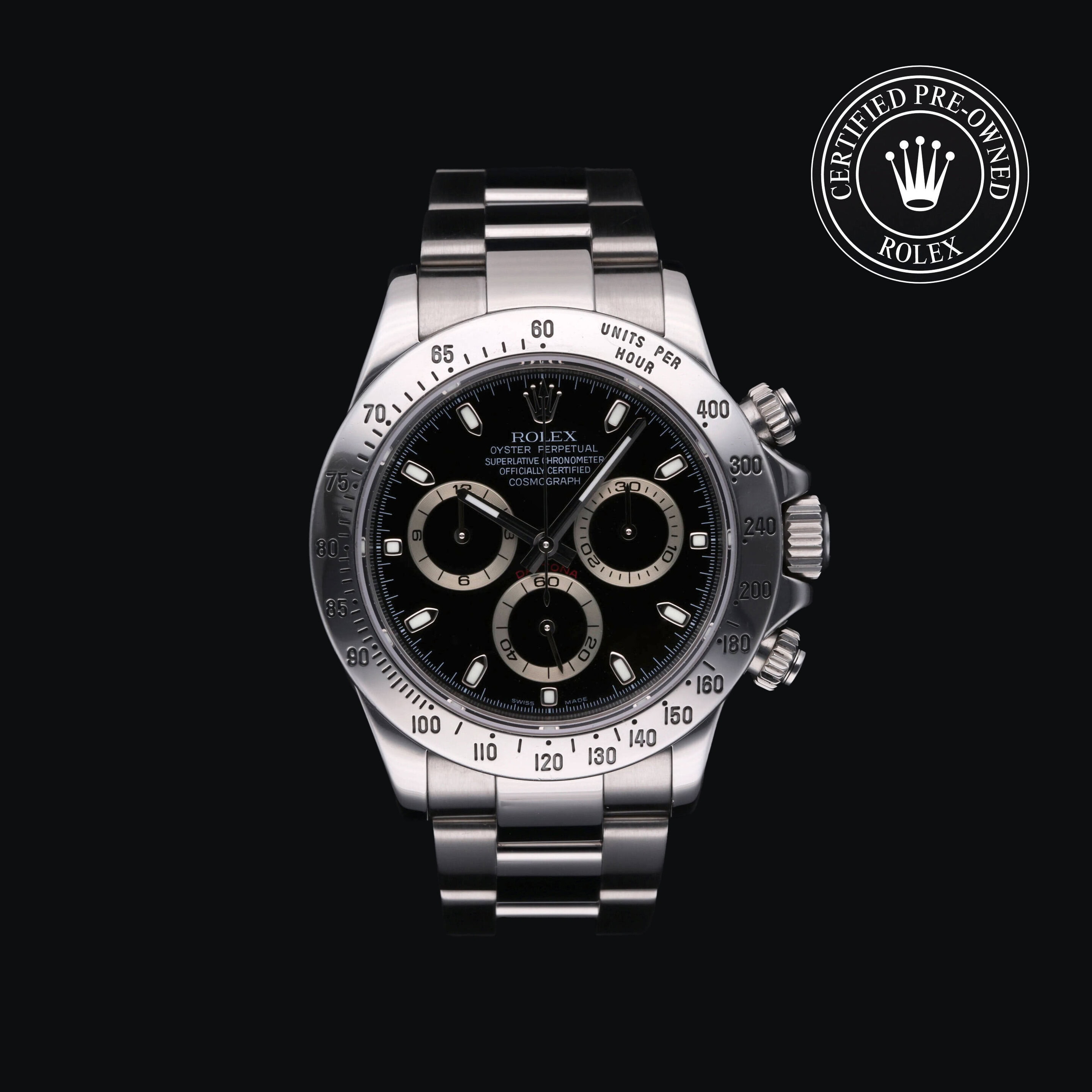 : Cosmograph Daytona 2008 aus Edelstahl Oystersteel von Rolex Certified Pre-Owned