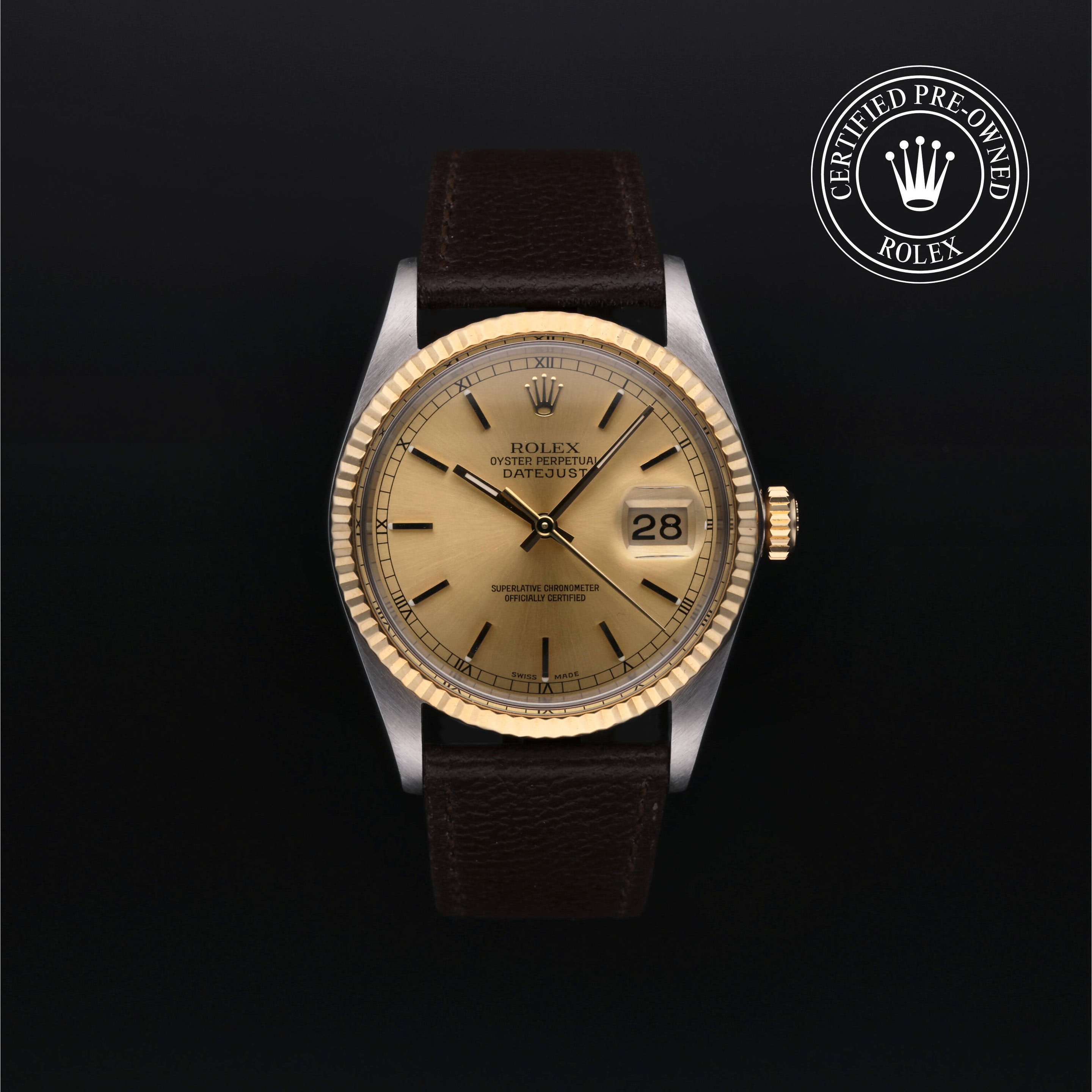 : Datejust 36 aus Edelstahl Oystersteel und Gold von Rolex Certified Pre-Owned