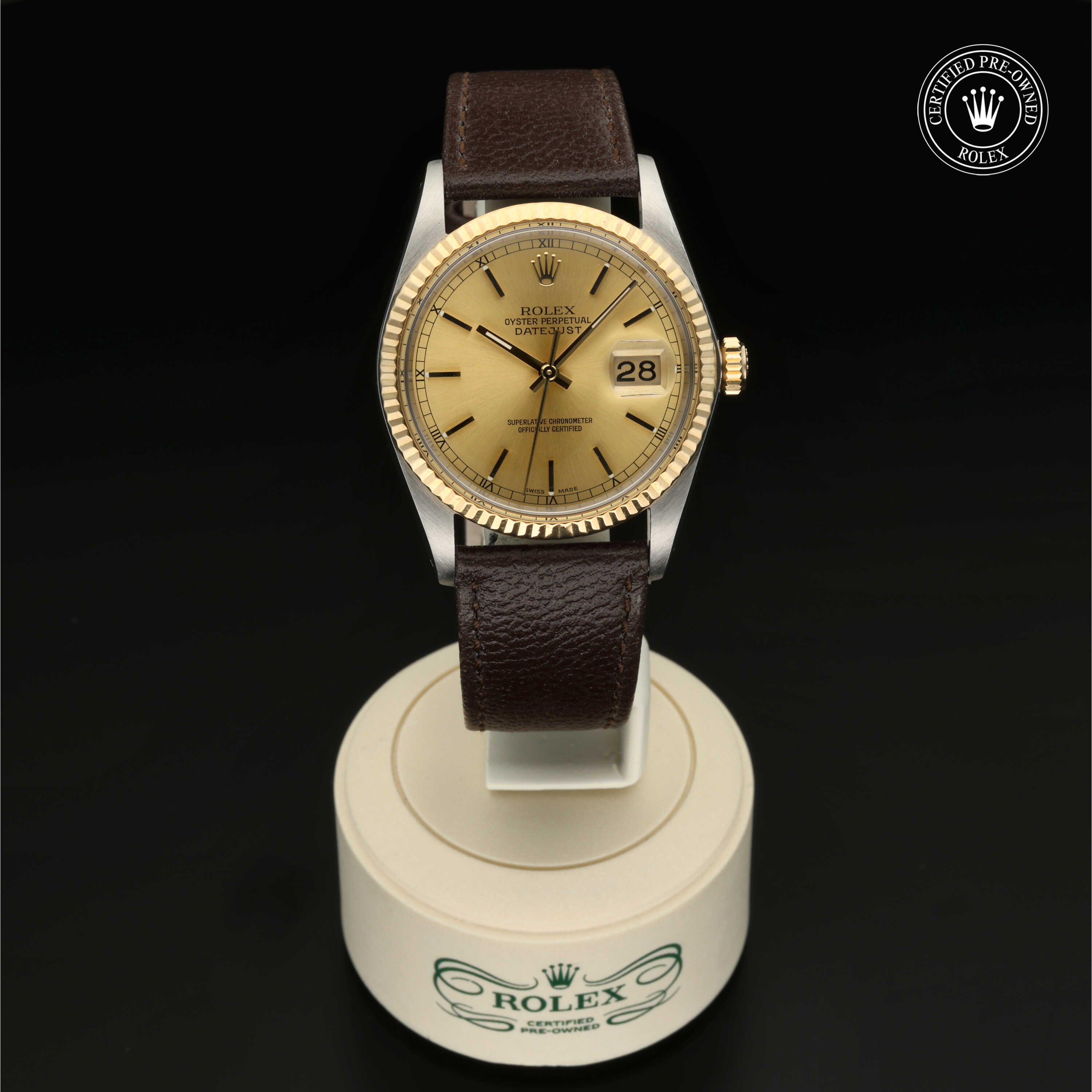 : Datejust 36 aus Edelstahl Oystersteel und Gold von Rolex Certified Pre-Owned