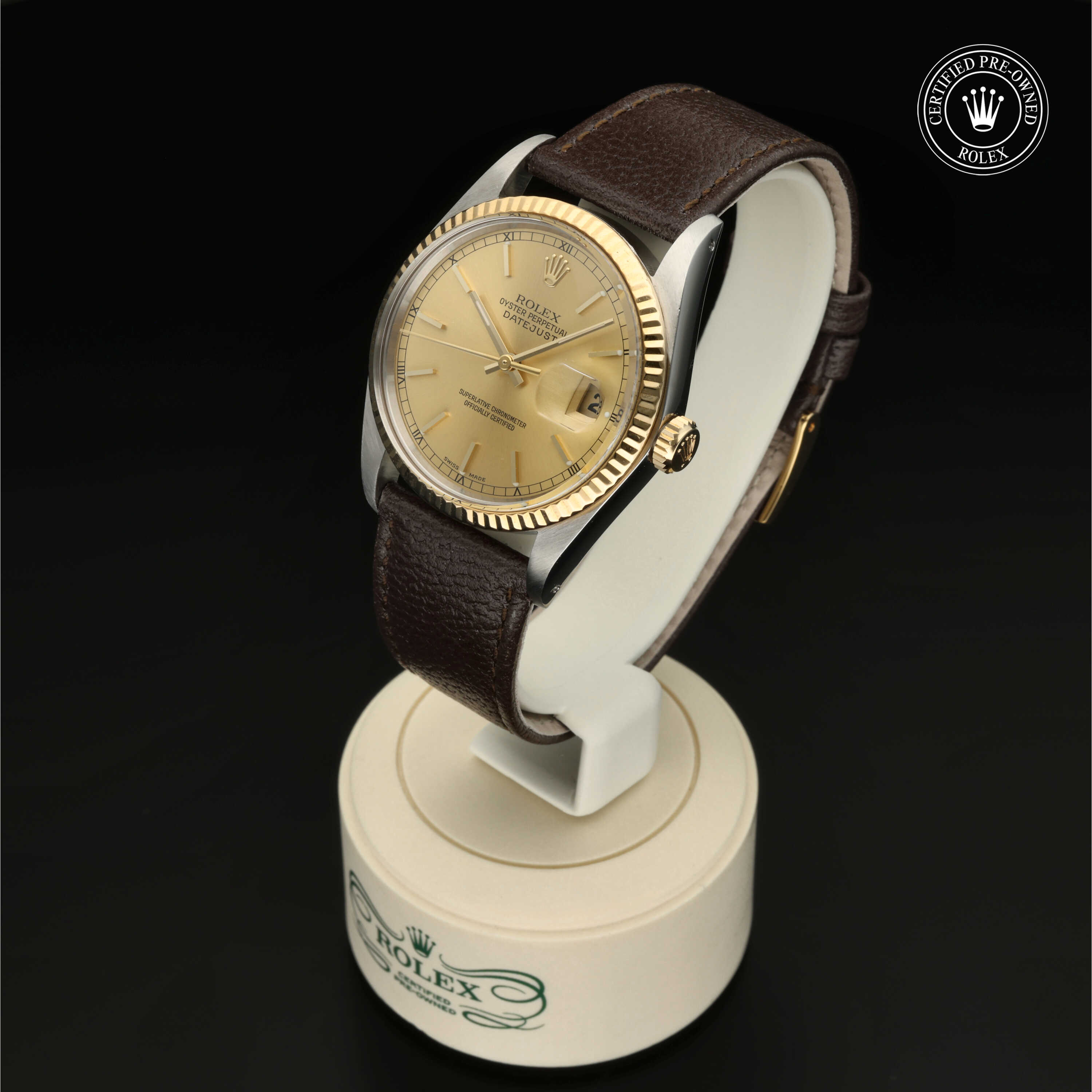 : Datejust 36 aus Edelstahl Oystersteel und Gold von Rolex Certified Pre-Owned