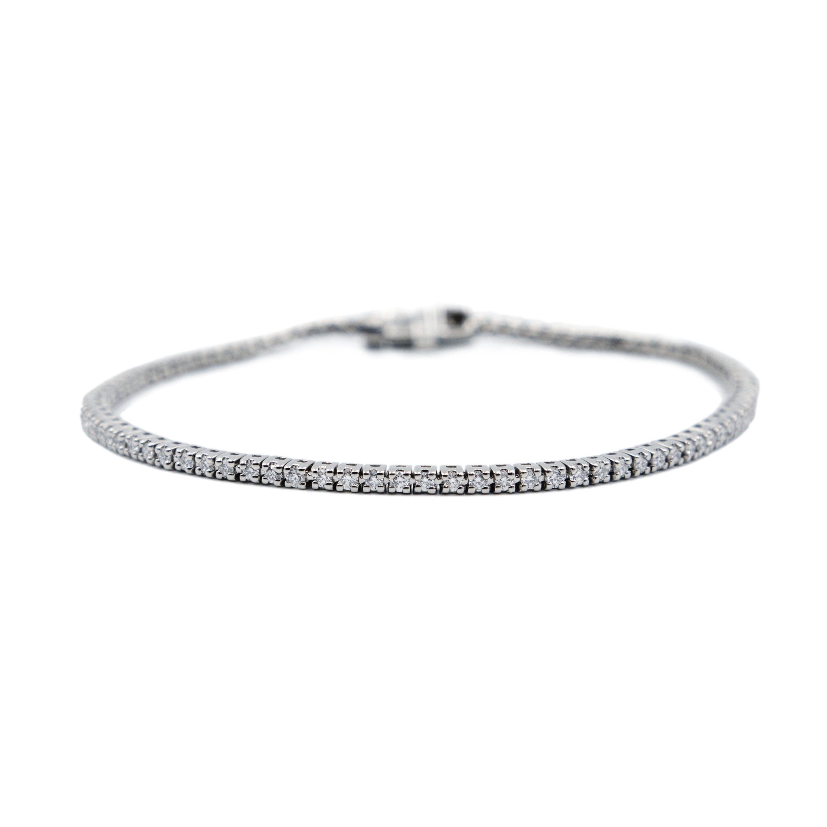 Schmuck: Hans D. Krieger Tennisarmband aus 950 Platin mit 1,52 ct Brillanten, 18,5 cm aus 950 Platin von Hans D. Krieger