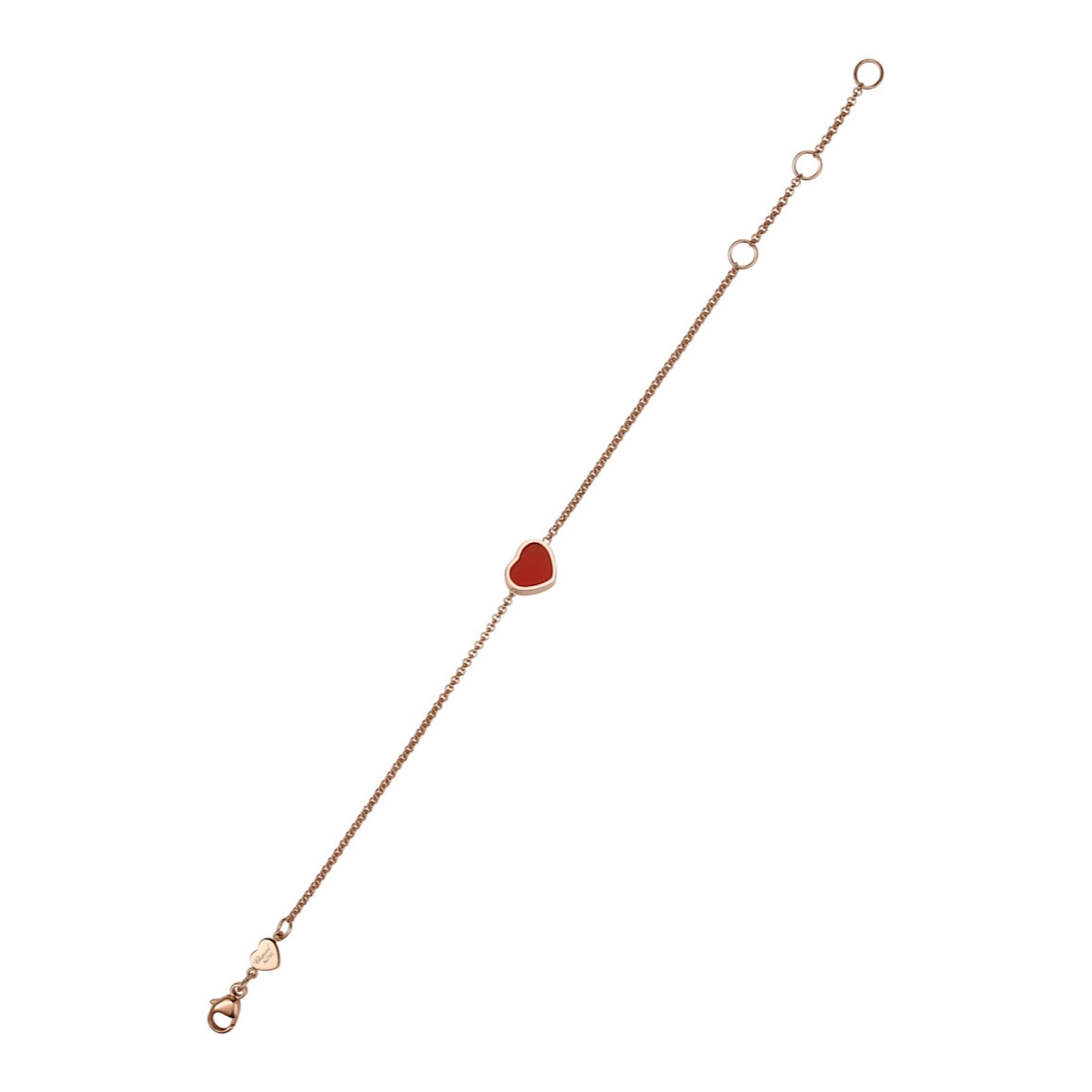 Schmuck: Chopard Happy Hearts Armband mit Karneol in 750 Roségold, 18 cm aus 750 Roségold von CHOPARD