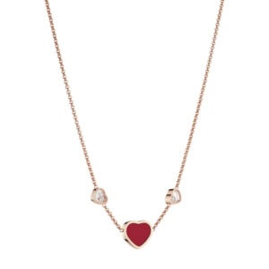 Schmuck: Chopard Happy Hearts Karneol Brillant Kette Roségold aus 750 Roségold von CHOPARD