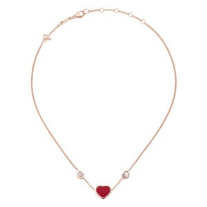 Schmuck: Chopard Happy Hearts Karneol Brillant Kette Roségold aus 750 Roségold von CHOPARD