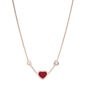 Schmuck: Chopard Happy Hearts Karneol Brillant Kette Roségold aus 750 Roségold von CHOPARD