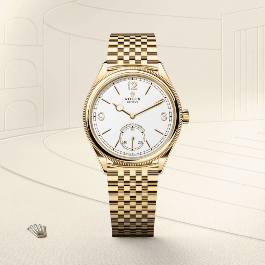 Rolex 1908 39 mm, 18 Karat Gelbgold, poliert (M52508-0008) – Juwelier-Eckstein
