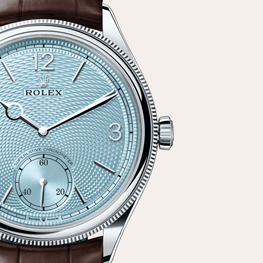Rolex 1908 mit Zifferblatt Eisblau mit Grain de riz-Muster (M52506-0002) – Juwelier-Eckstein