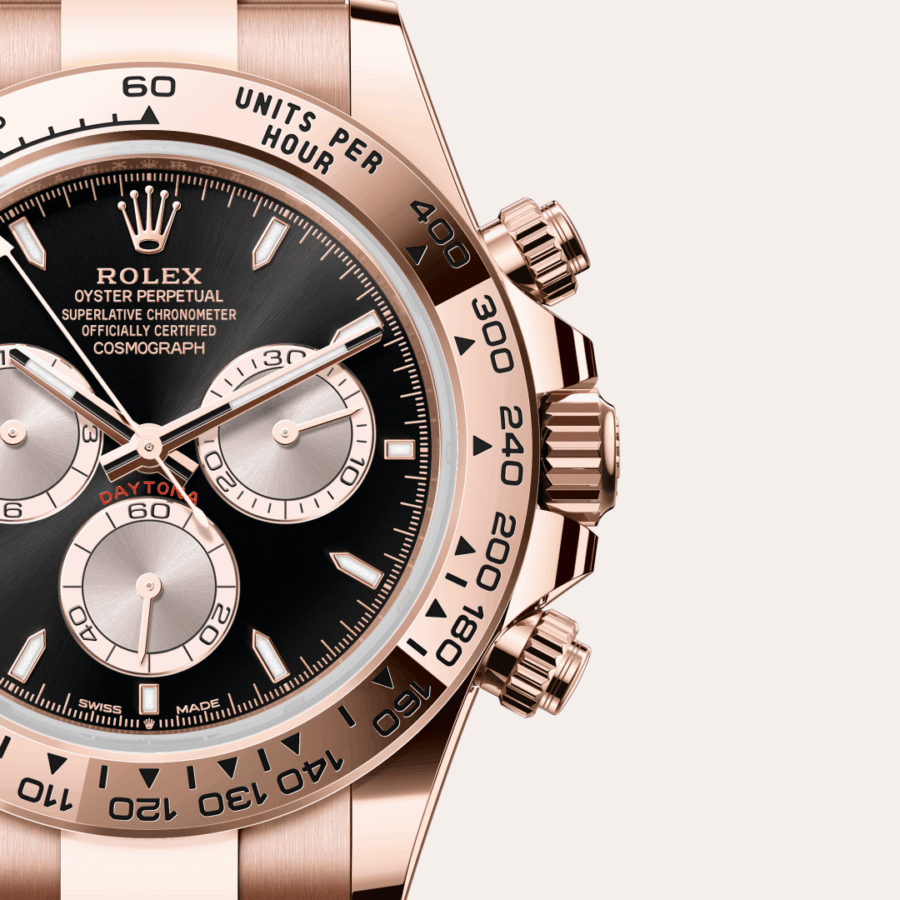 Rolex Cosmograph Daytona mit Zifferblatt Strahlend schwarz und Sundust (M126505-0001) – Juwelier-Eckstein