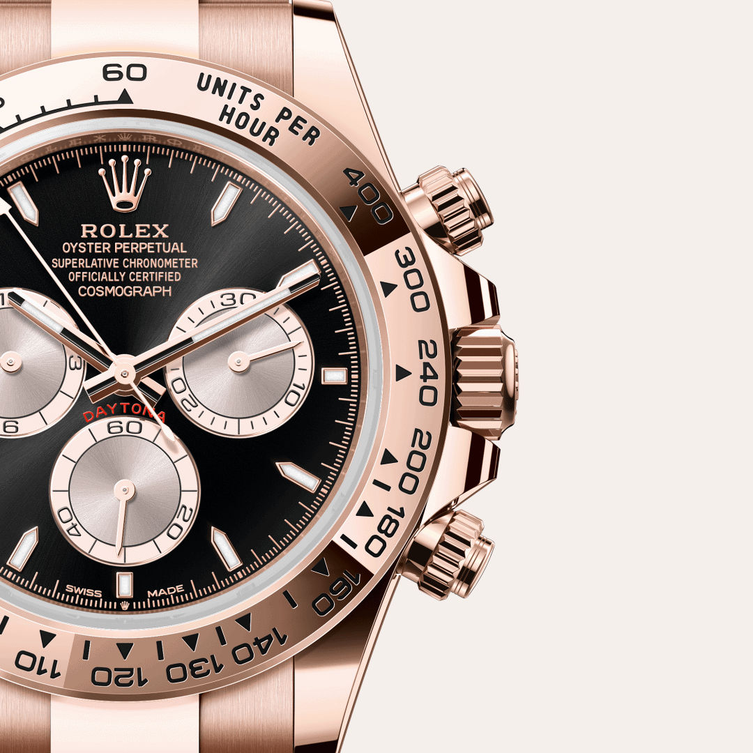 Rolex Cosmograph Daytona mit Zifferblatt Strahlend schwarz und Sundust (M126505-0001) – Juwelier-Eckstein