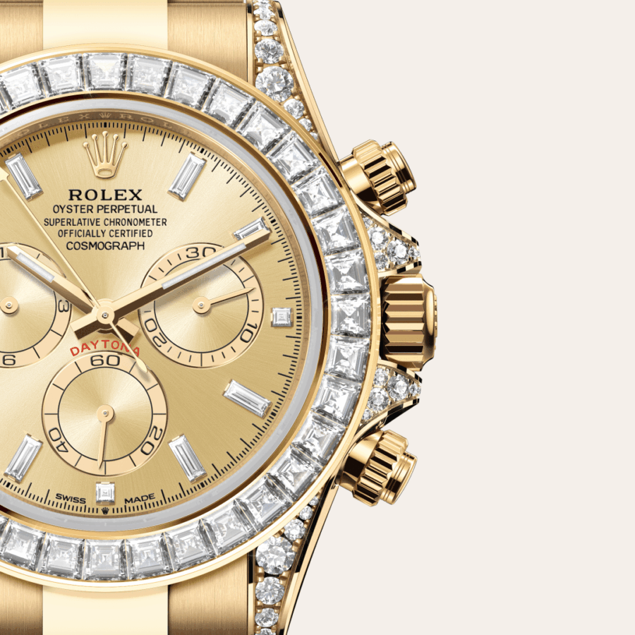 Rolex Cosmograph Daytona mit Zifferblatt Golden mit Diamanten (M126598TBR-0001) – Juwelier-Eckstein