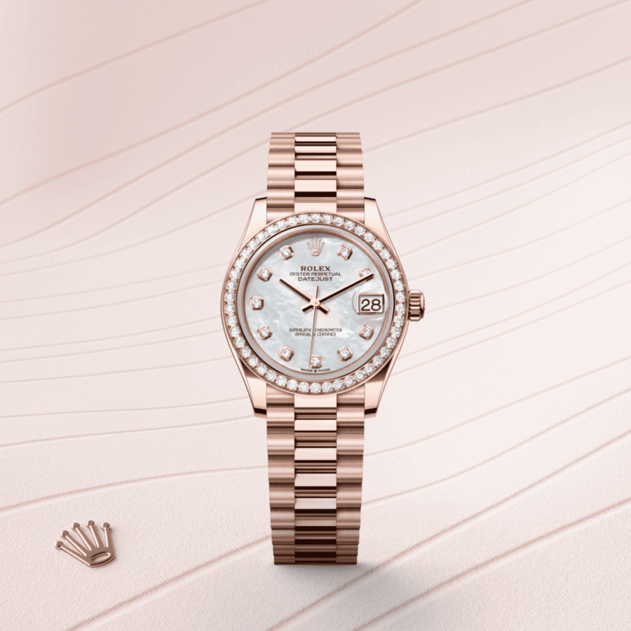 Rolex Datejust 31 Oyster, 31 mm, Everose-Gold mit Diamanten (M278285RBR-0005) – Juwelier-Eckstein