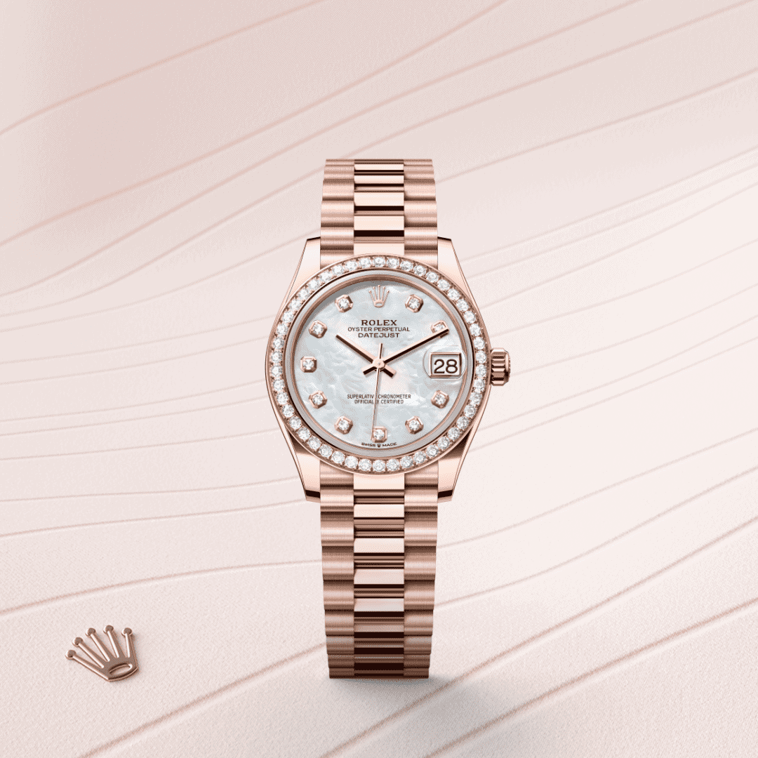 Rolex Datejust 31 Oyster, 31 mm, Everose-Gold mit Diamanten (M278285RBR-0005) – Juwelier-Eckstein