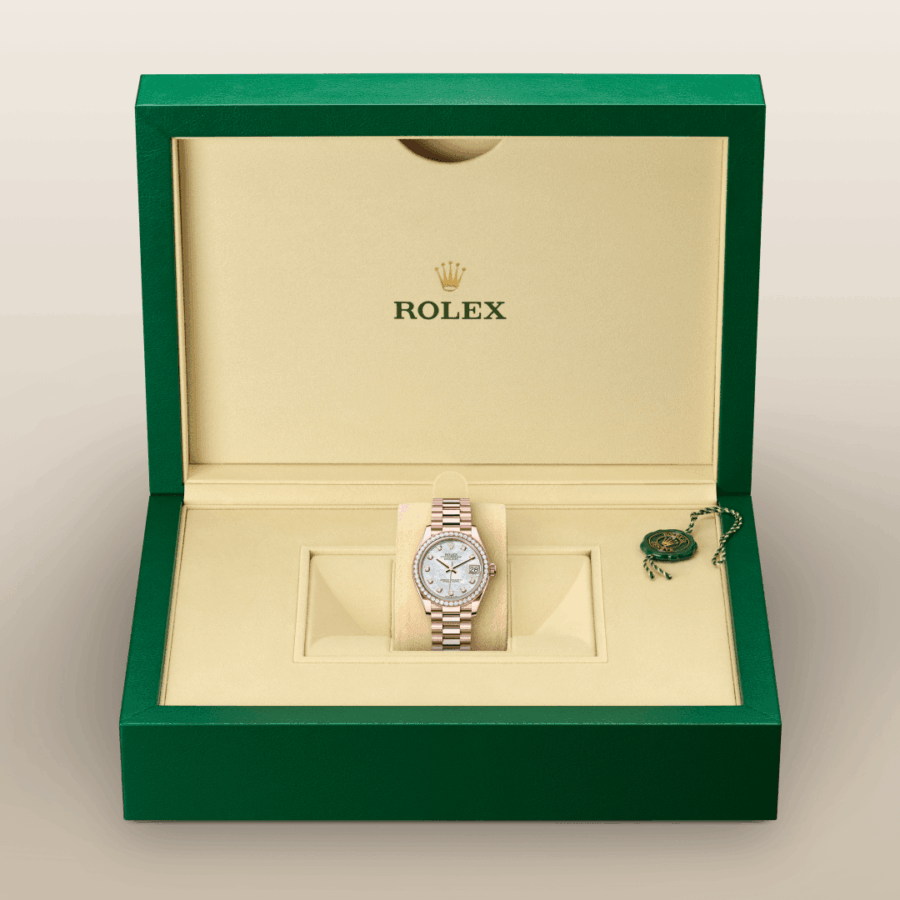 Rolex Datejust 31 mit President, dreireihig, halbrunde Elemente (M278285RBR-0005) – Juwelier-Eckstein