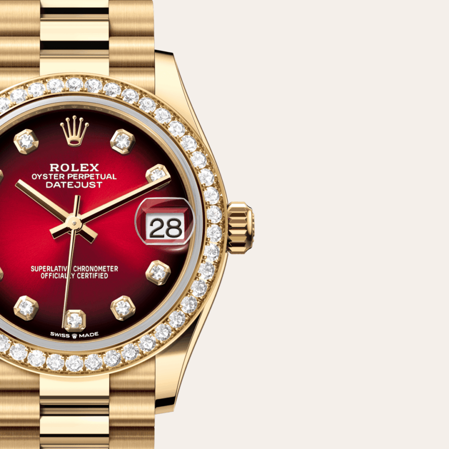 Rolex Datejust 31 mit Zifferblatt Rot ombré, diamantbesetzt (M278288RBR-0041) – Juwelier-Eckstein