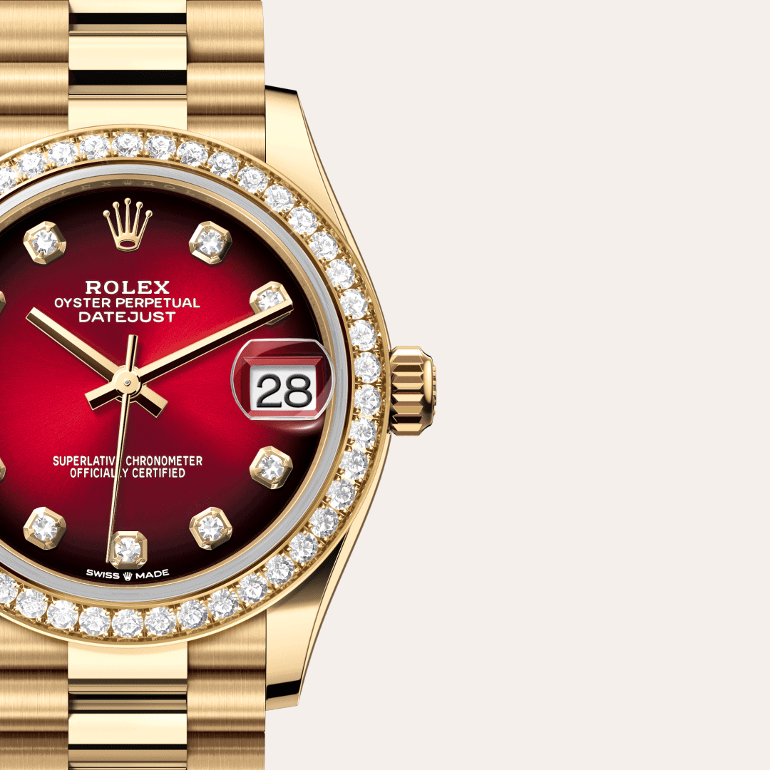 Rolex Datejust 31 mit Zifferblatt Rot ombré, diamantbesetzt (M278288RBR-0041) – Juwelier-Eckstein