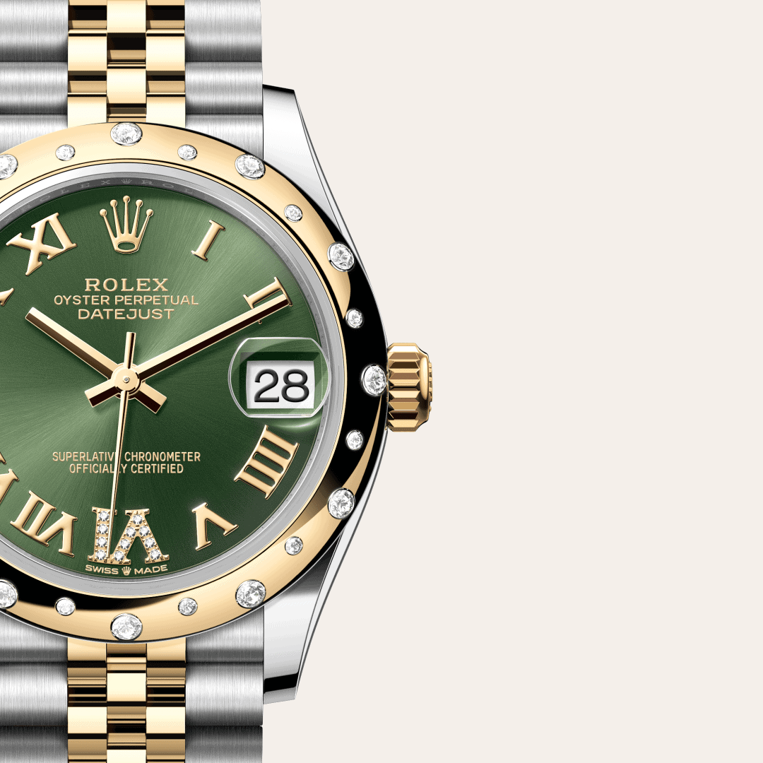 Rolex Datejust 31 mit Zifferblatt Olivgrün, diamantbesetzt (M278343RBR-0016) – Juwelier-Eckstein