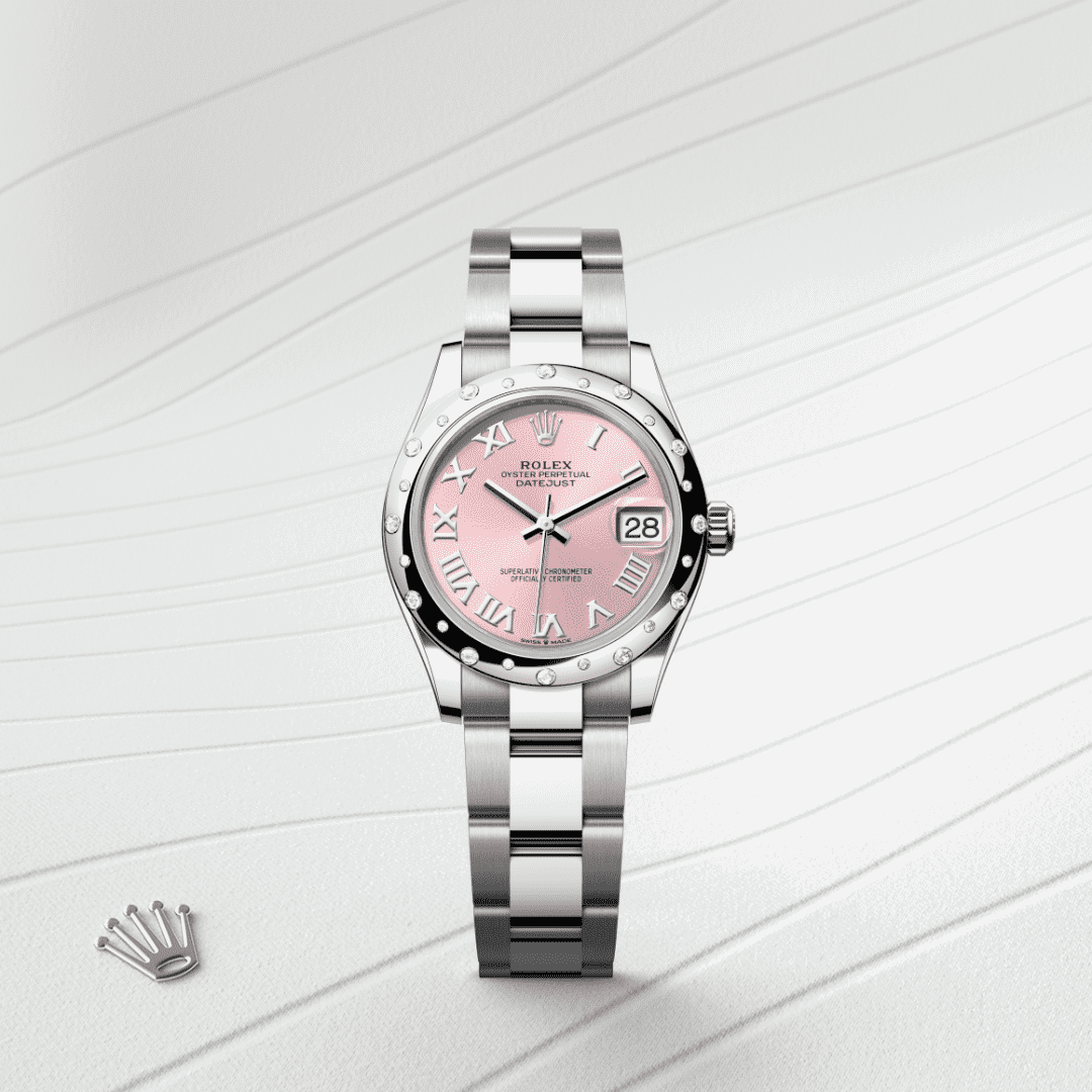 Rolex Datejust 31 Oyster, 31 mm, Edelstahl Oystersteel und Weißgold mit Diamanten (M278344RBR-0021) – Juwelier-Eckstein