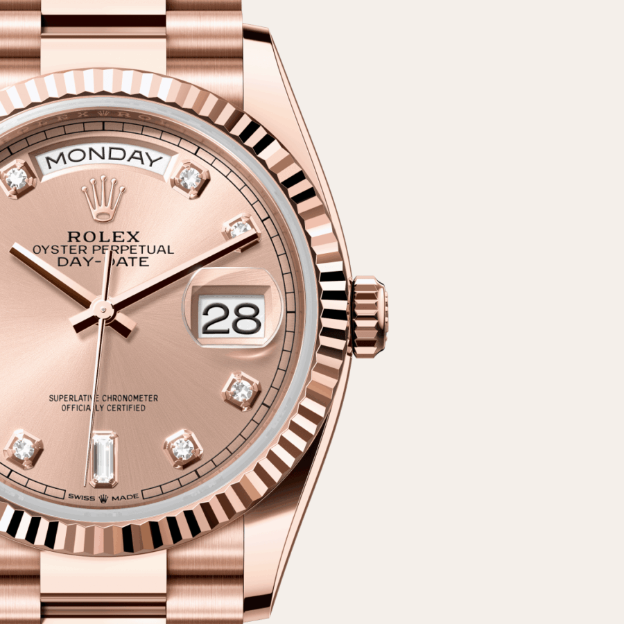 Rolex Day-Date 36 mit Zifferblatt Farbe Rosé mit Diamanten (M128235-0009) – Juwelier-Eckstein
