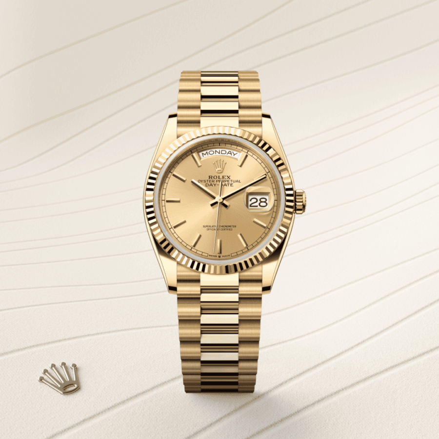 Rolex Day-Date 36 Oyster, 36 mm, Gelbgold (M128238-0045) – Juwelier-Eckstein