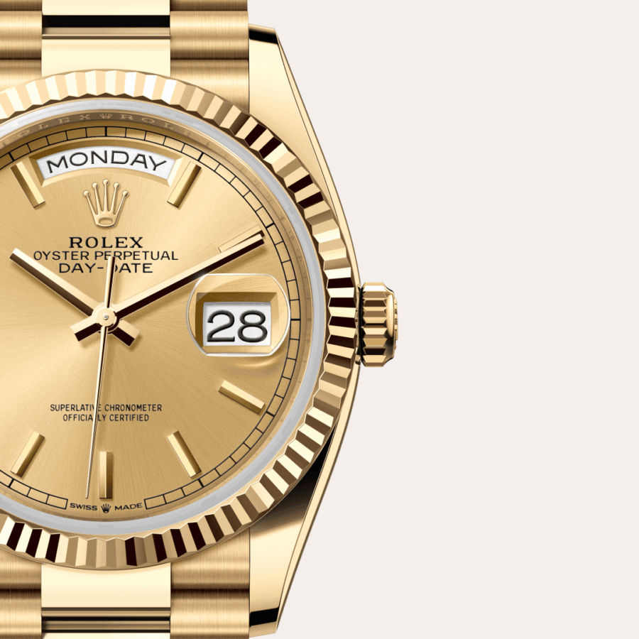 Rolex Day-Date 36 mit Zifferblatt Champagnerfarben (M128238-0045) – Juwelier-Eckstein