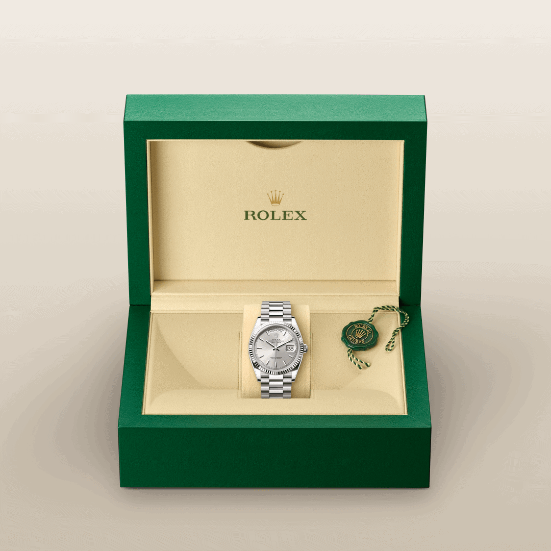 Rolex Day-Date 36 mit President, dreireihig, halbrunde Elemente (M128239-0005) – Juwelier-Eckstein