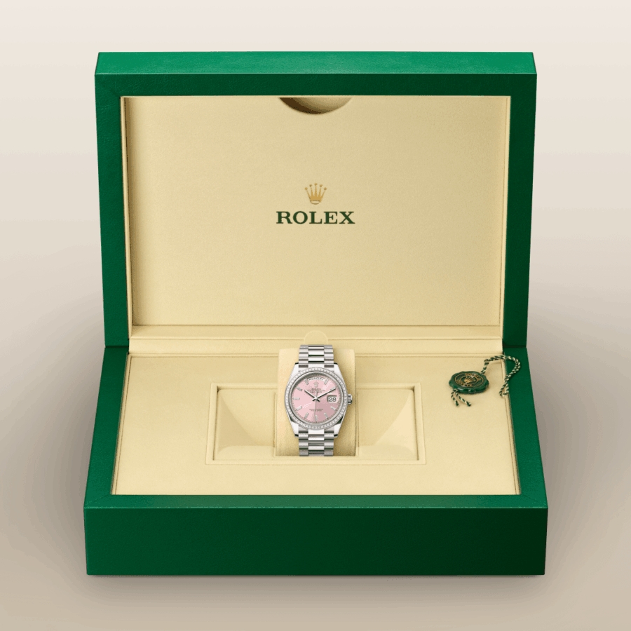 Rolex Day-Date 36 mit President, dreireihig, halbrunde Elemente (M128399TBR-0029) – Juwelier-Eckstein