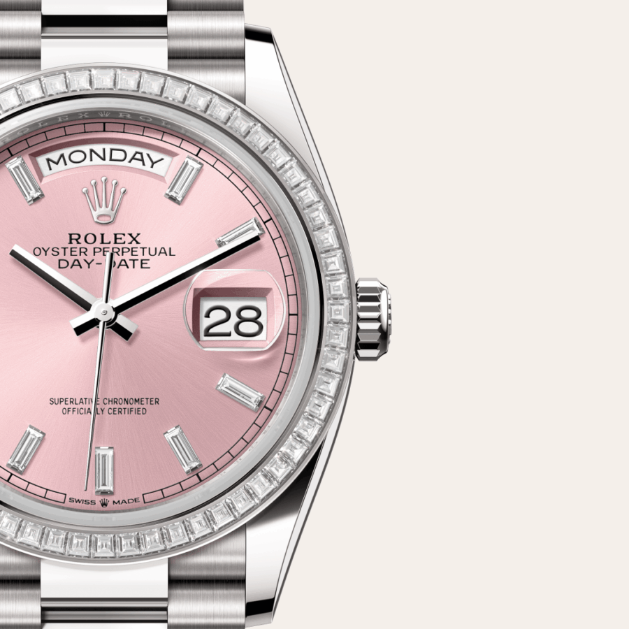 Rolex Day-Date 36 mit Zifferblatt Roséfarben, diamantbesetzt (M128399TBR-0029) – Juwelier-Eckstein