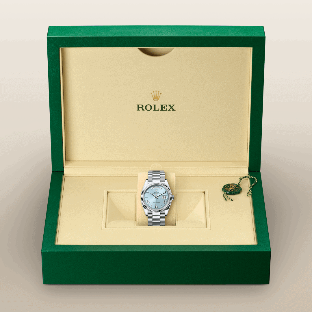 Rolex Day-Date 36 mit President, dreireihig, halbrunde Elemente (M128236-0018) – Juwelier-Eckstein