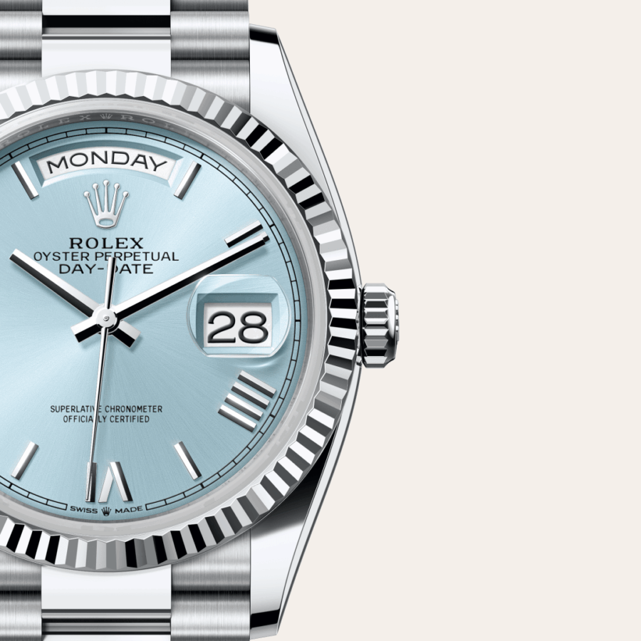 Rolex Day-Date 36 mit Zifferblatt Eisblau (M128236-0018) – Juwelier-Eckstein