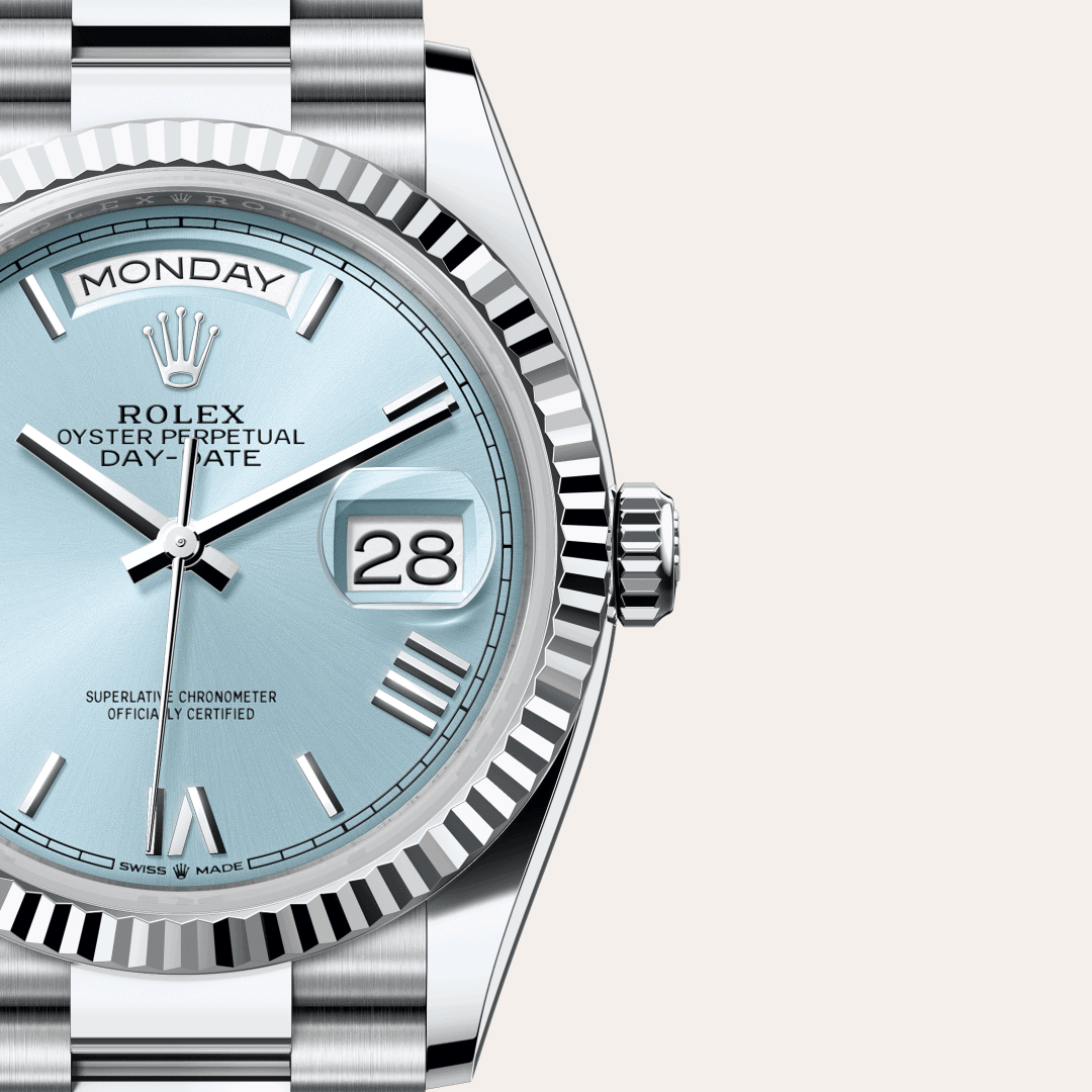 Rolex Day-Date 36 mit Zifferblatt Eisblau (M128236-0018) – Juwelier-Eckstein