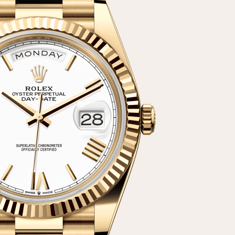 Rolex Day-Date 40 mit Zifferblatt Weiß (M228238-0042) – Juwelier-Eckstein