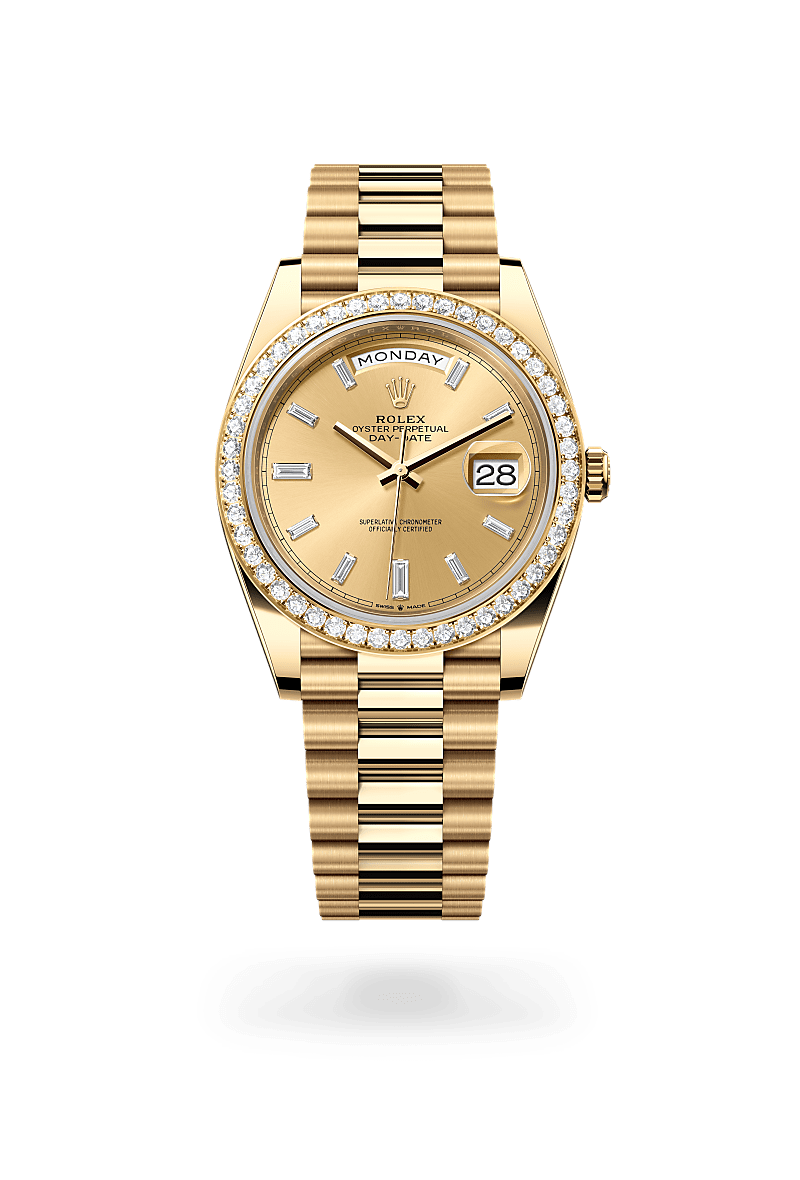Rolex Day-Date 40 in 18 Karat Gelbgold (M228348RBR-0002) – Juwelier-Eckstein